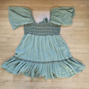 🌍Free People Easy To Love Cotton Bubble Mini Dress Size M